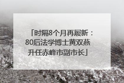 时隔8个月再履新：80后法学博士黄双燕升任赤峰市副市长
