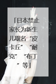 日本禁止家长为新生儿取名“皮卡丘”“耐克”“布丁”等