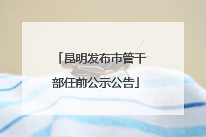昆明发布市管干部任前公示公告