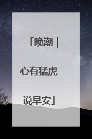 晚潮｜心有猛虎说早安