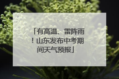 有高温、雷阵雨！山东发布中考期间天气预报