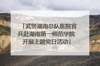 武警湖南总队医院官兵赴湖南第一师范学院开展主题党日活动