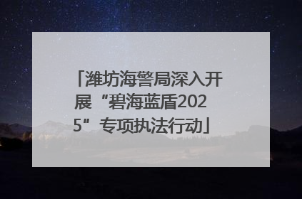 潍坊海警局深入开展“碧海蓝盾2025”专项执法行动