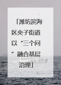 潍坊滨海区央子街道以“三个问”融合基层治理