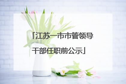 江苏一市市管领导干部任职前公示