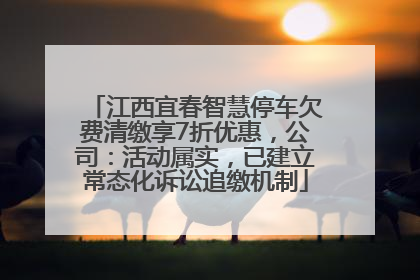 江西宜春智慧停车欠费清缴享7折优惠，公司：活动属实，已建立常态化诉讼追缴机制