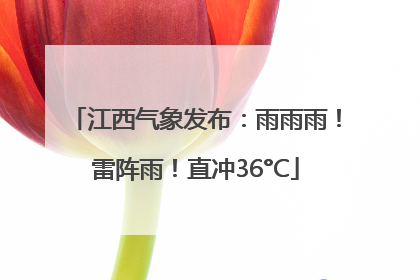江西气象发布：雨雨雨！雷阵雨！直冲36°C