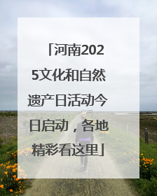 河南2025文化和自然遗产日活动今日启动，各地精彩看这里