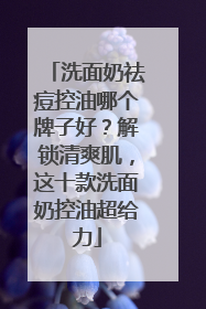 洗面奶祛痘控油哪个牌子好？解锁清爽肌，这十款洗面奶控油超给力