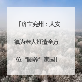 济宁兖州：大安镇为老人打造全方位“颐养”家园