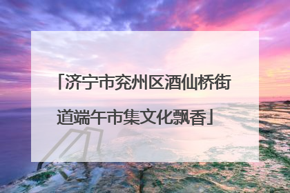 济宁市兖州区酒仙桥街道端午市集文化飘香