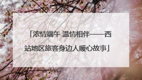 浓情端午 温情相伴——西站地区旅客身边人暖心故事