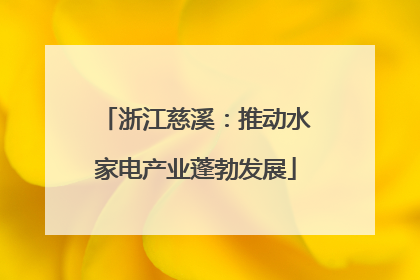 浙江慈溪：推动水家电产业蓬勃发展