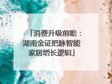 消费升级前瞻：湖南金证把脉智能家居增长逻辑