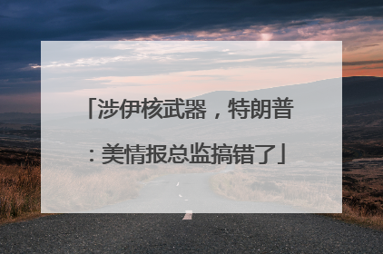 涉伊核武器，特朗普：美情报总监搞错了