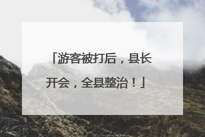 游客被打后，县长开会，全县整治！