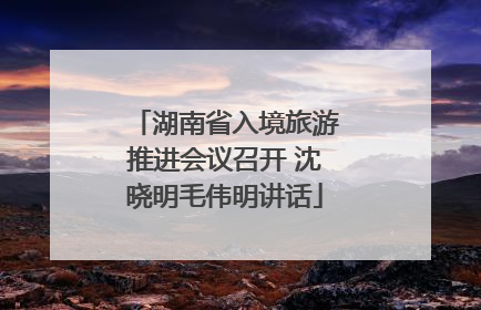 湖南省入境旅游推进会议召开 沈晓明毛伟明讲话