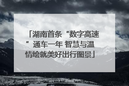 湖南首条“数字高速”通车一年 智慧与温情绘就美好出行图景