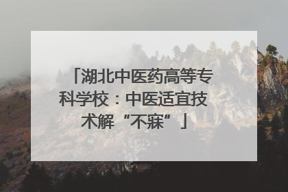 湖北中医药高等专科学校：中医适宜技术解“不寐”