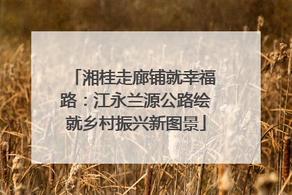 湘桂走廊铺就幸福路：江永兰源公路绘就乡村振兴新图景