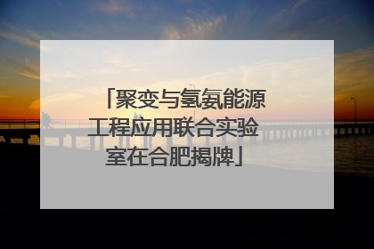 聚变与氢氨能源工程应用联合实验室在合肥揭牌