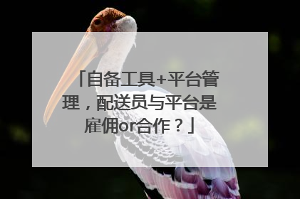 自备工具+平台管理，配送员与平台是雇佣or合作？