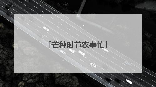 芒种时节农事忙
