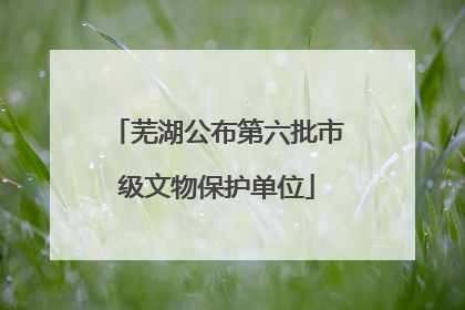 芜湖公布第六批市级文物保护单位