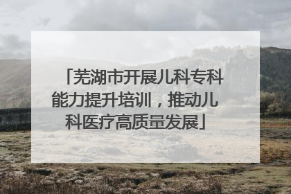 芜湖市开展儿科专科能力提升培训，推动儿科医疗高质量发展