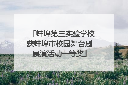 蚌埠第三实验学校获蚌埠市校园舞台剧展演活动一等奖