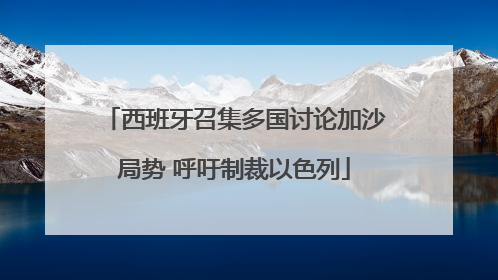 西班牙召集多国讨论加沙局势 呼吁制裁以色列