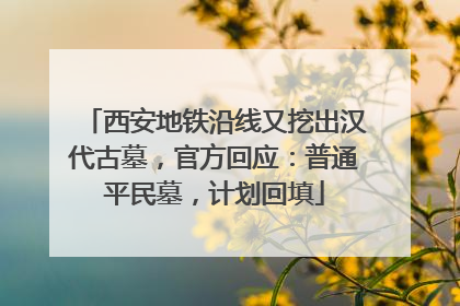 西安地铁沿线又挖出汉代古墓，官方回应：普通平民墓，计划回填