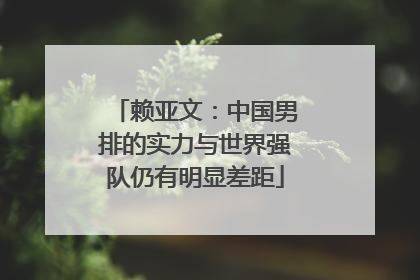 赖亚文：中国男排的实力与世界强队仍有明显差距