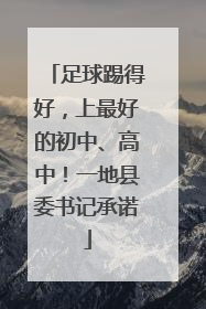 足球踢得好，上最好的初中、高中！一地县委书记承诺