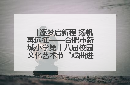 逐梦启新程 扬帆再远征——合肥市新城小学第十八届校园文化艺术节“戏曲进校园专场演出”