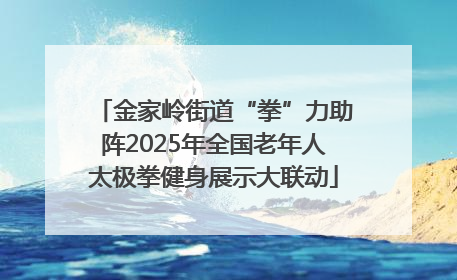 金家岭街道“拳”力助阵2025年全国老年人太极拳健身展示大联动