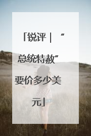 锐评｜“总统特赦”要价多少美元