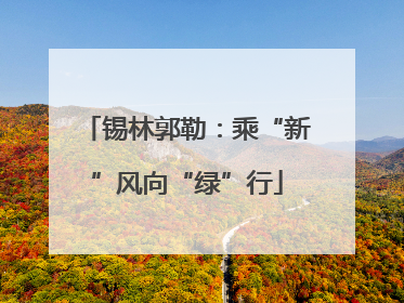 锡林郭勒：乘“新”风向“绿”行