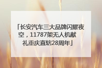 长安汽车三大品牌闪耀夜空，11787架无人机献礼重庆直辖28周年