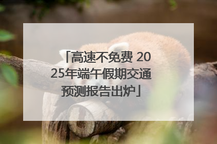 高速不免费 2025年端午假期交通预测报告出炉