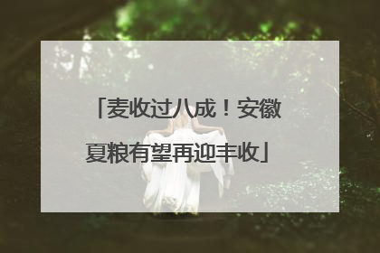 麦收过八成！安徽夏粮有望再迎丰收