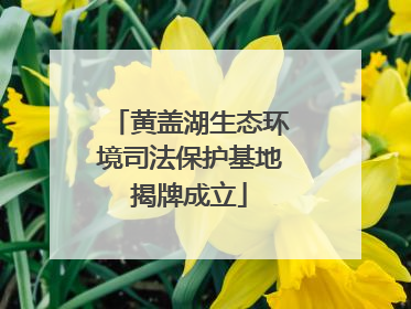 黄盖湖生态环境司法保护基地揭牌成立