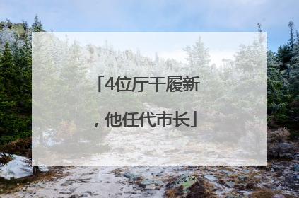 4位厅干履新，他任代市长