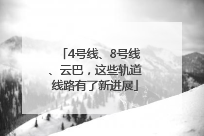 4号线、8号线、云巴，这些轨道线路有了新进展