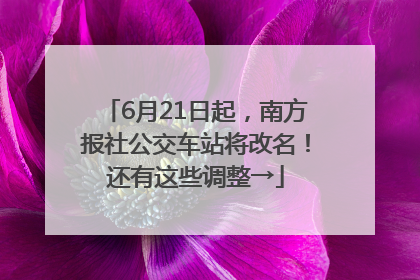 6月21日起，南方报社公交车站将改名！还有这些调整→