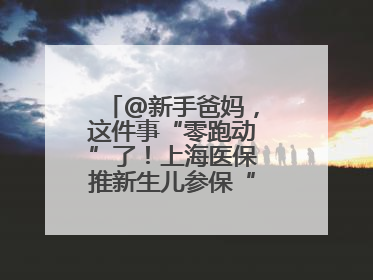 @新手爸妈，这件事“零跑动”了！上海医保推新生儿参保“免申办”服务