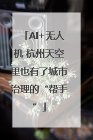 AI+无人机 杭州天空里也有了城市治理的“帮手”