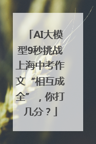 AI大模型9秒挑战上海中考作文“相互成全”，你打几分？